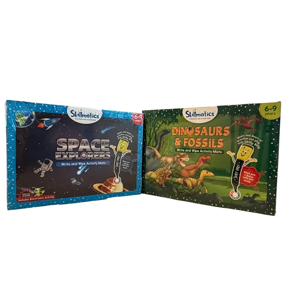Skillmatics Activity Mats Space Explorers Dinosaurs & Fossils Set 2 New Sealed